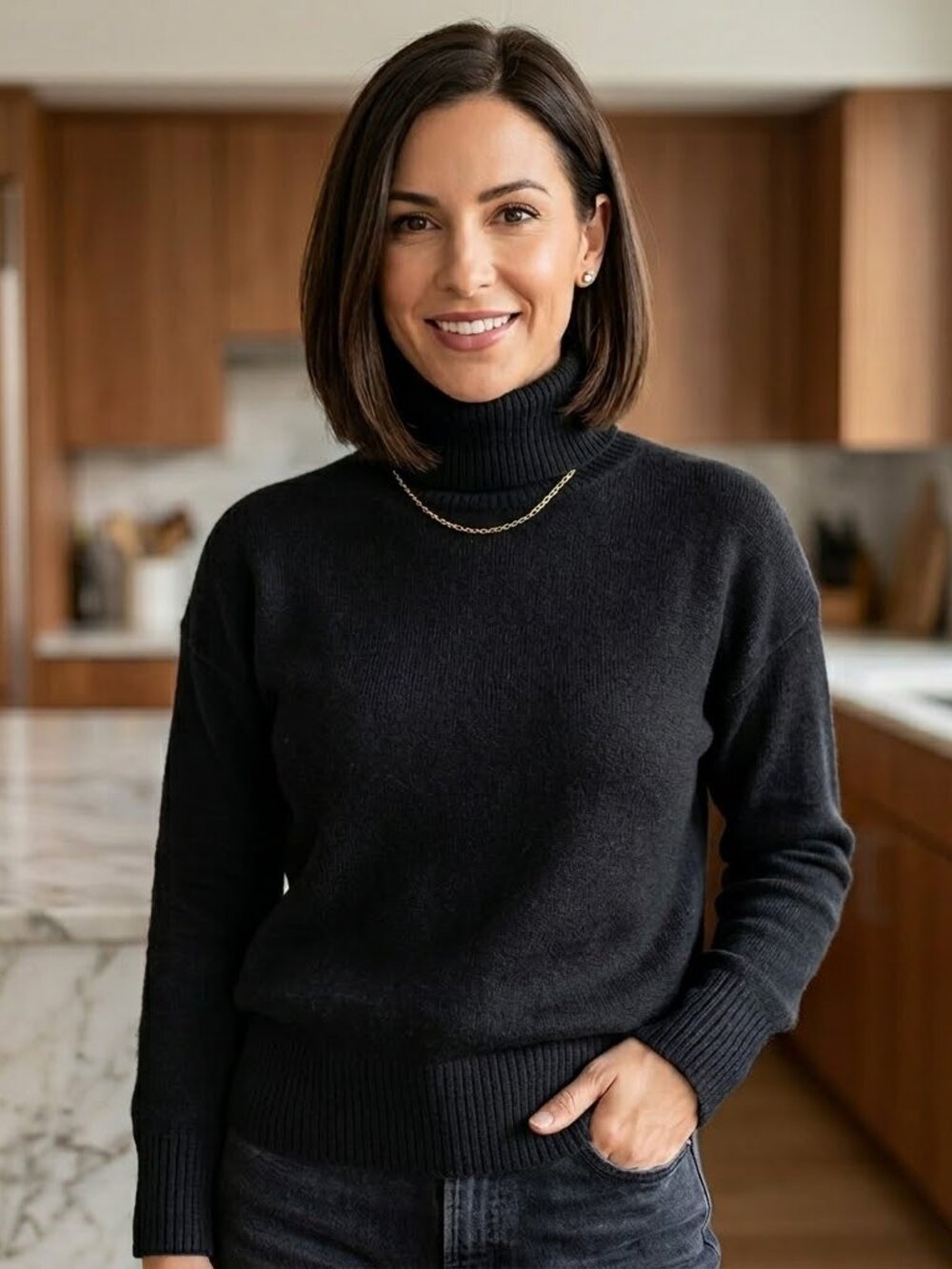 *3 FOR $9* Solid Dark Knit Super Soft Turtleneck Long Sleeve Sweater Top Shirt